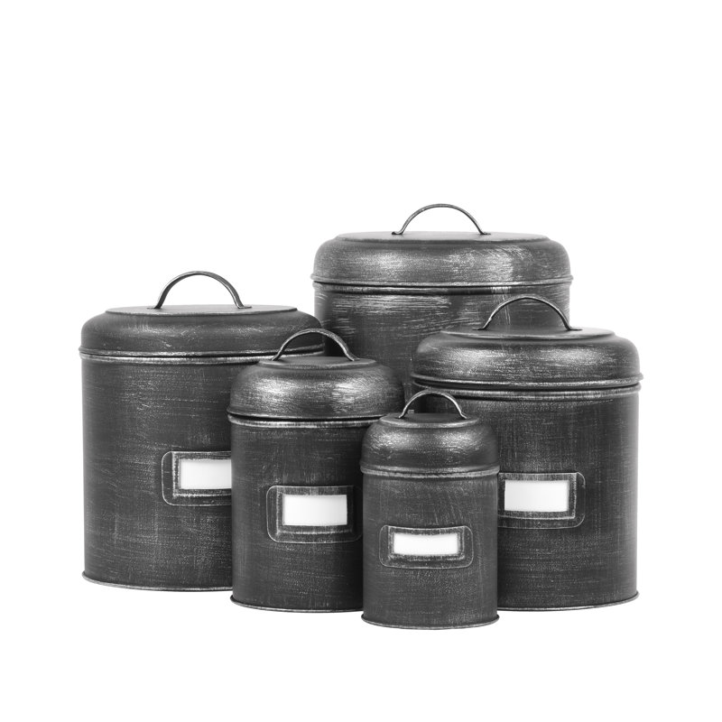 Metal Jar, 25cm H x 20cm W x 20cm D, Antique Black
