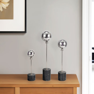 Figurine décorative en forme de ballon avec base en marbre pour la décoration intérieure
