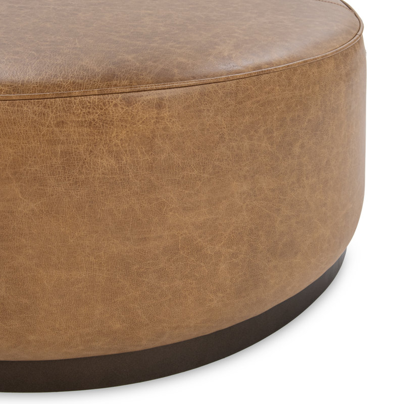 Clair Leather Cocktail Coffee Table, Sedona Brown