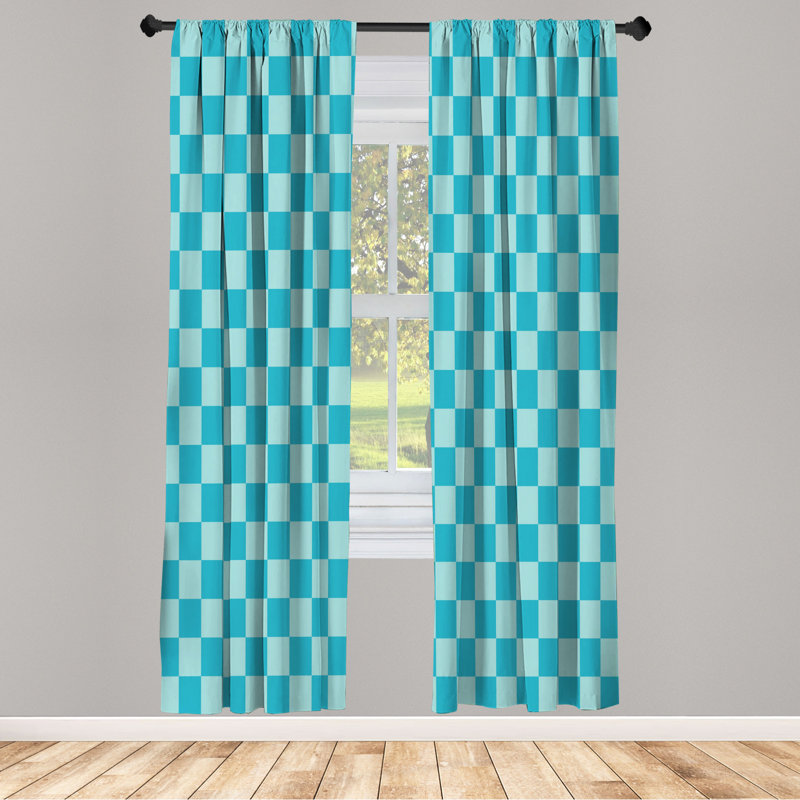 Microfiber Floral Semi-Sheer Rod Pocket Curtain Panels, 28" W x 84" L, Red