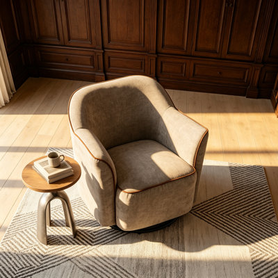 Fauteuil demi-tonneau en chenille