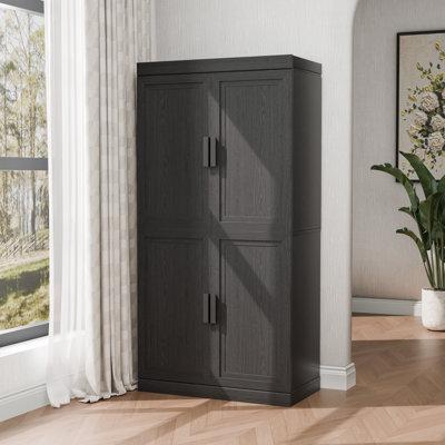 Meuble télé 31 po en bois avec console multimédia et meuble de rangement pour les téléviseurs de 65 po ou moins dans le salon