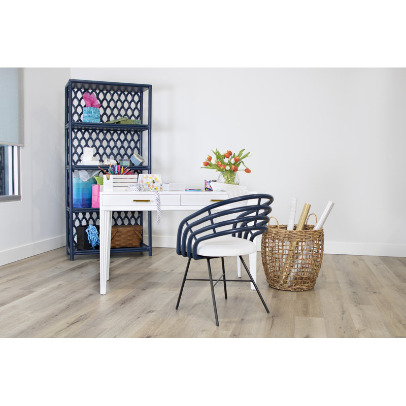 Barcelona Solid Wood Writing Desk, Citrus Orange