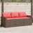 Ebern Designs Patio Sofa With Cushions 3-Seater Poly Rattan-836006903-836006902