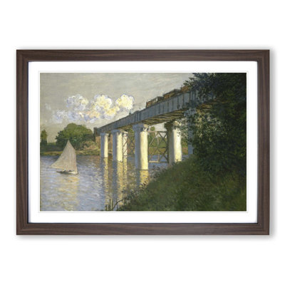 Railroad Bridge, Argenteuil by Claude Monet Framed Oil - Framed Print