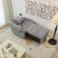 Canapé-lit convertible 3-en-1 en velours avec fauteuil inclinable réglable, ports USB et support pour téléphone-513153281