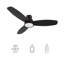 Ventilateur de plafond encastré intelligent avec lumière, télécommande, moteur à courant continu-70836687-93934862