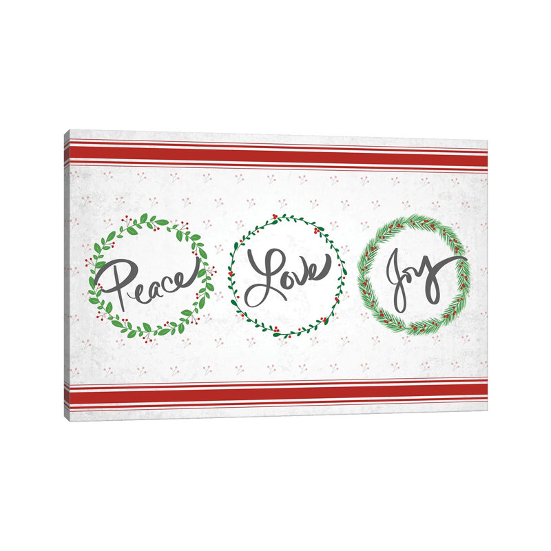 Holly Wreath Trio by Anna Quach - Wrapped Canvas Print, 66.04cm H x 66.04cm W
