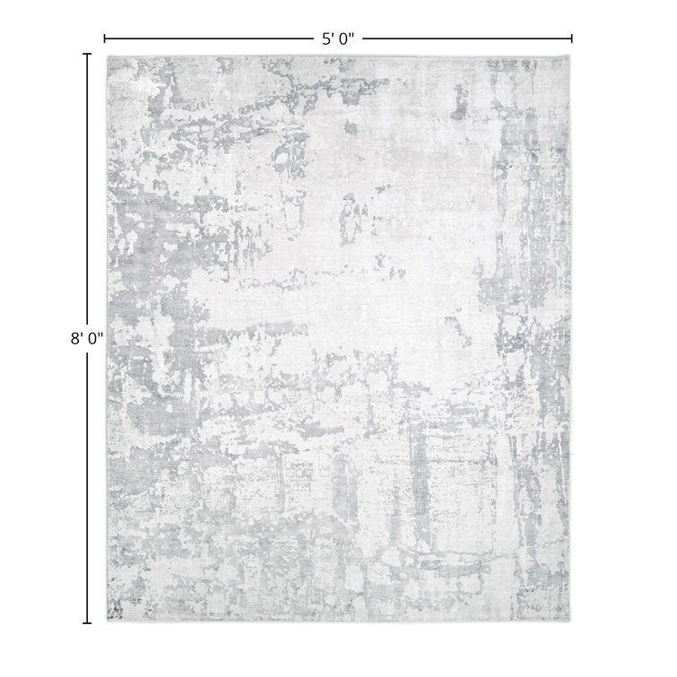 Milo Abstract Hand-Knotted Cotton/Viscose Gray Rug