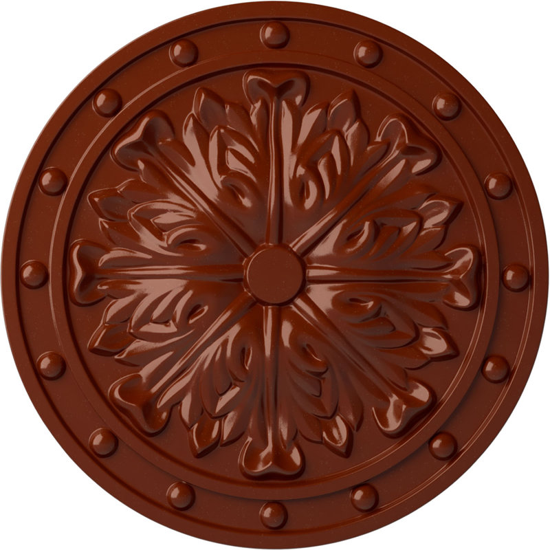 Endurathane Foster Acanthus Leaf Ceiling Medallion, 20 1/2"OD x 1 1/2"P (Fits Canopies up to 2 1/4"), Hand-Painted Firebrick Finish