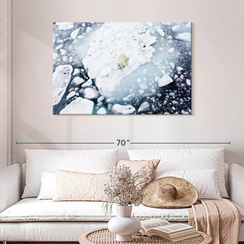 Polar Bear In Spitsbergen, 30" H x 45" W