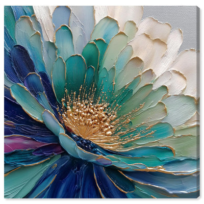 Reproduction d'art sur toile Sculpted Teal Bloom par Art Remedy