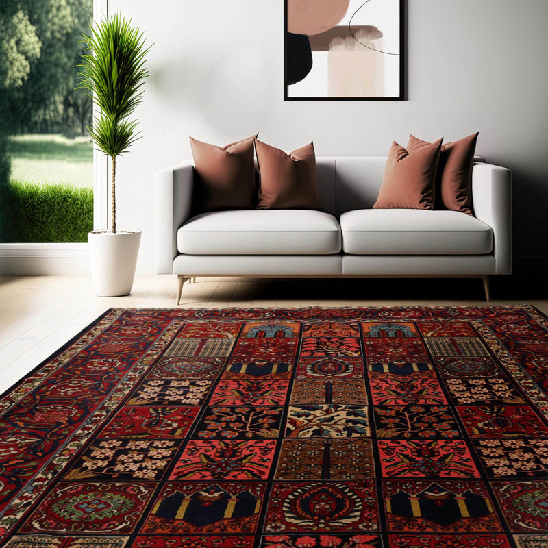 Tapis bleu marine unique de 8 pi 5 po x 11 pi 7 po