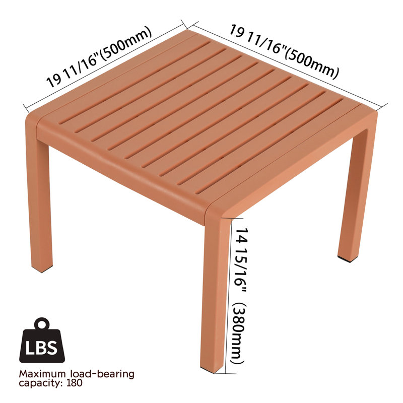 2-Piece PP Single-Seater Chairs + Coffee Table Set, Apricot Brown