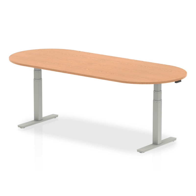 Impulse Oval Conference Table, Silver, Oak, 131cm H x 240cm W x 100cm D