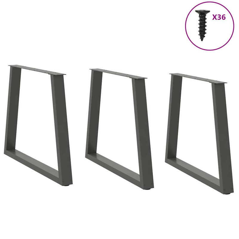 Davenia Table Leg, Anthracite, 73.3cm H x 80cm W x 6cm D