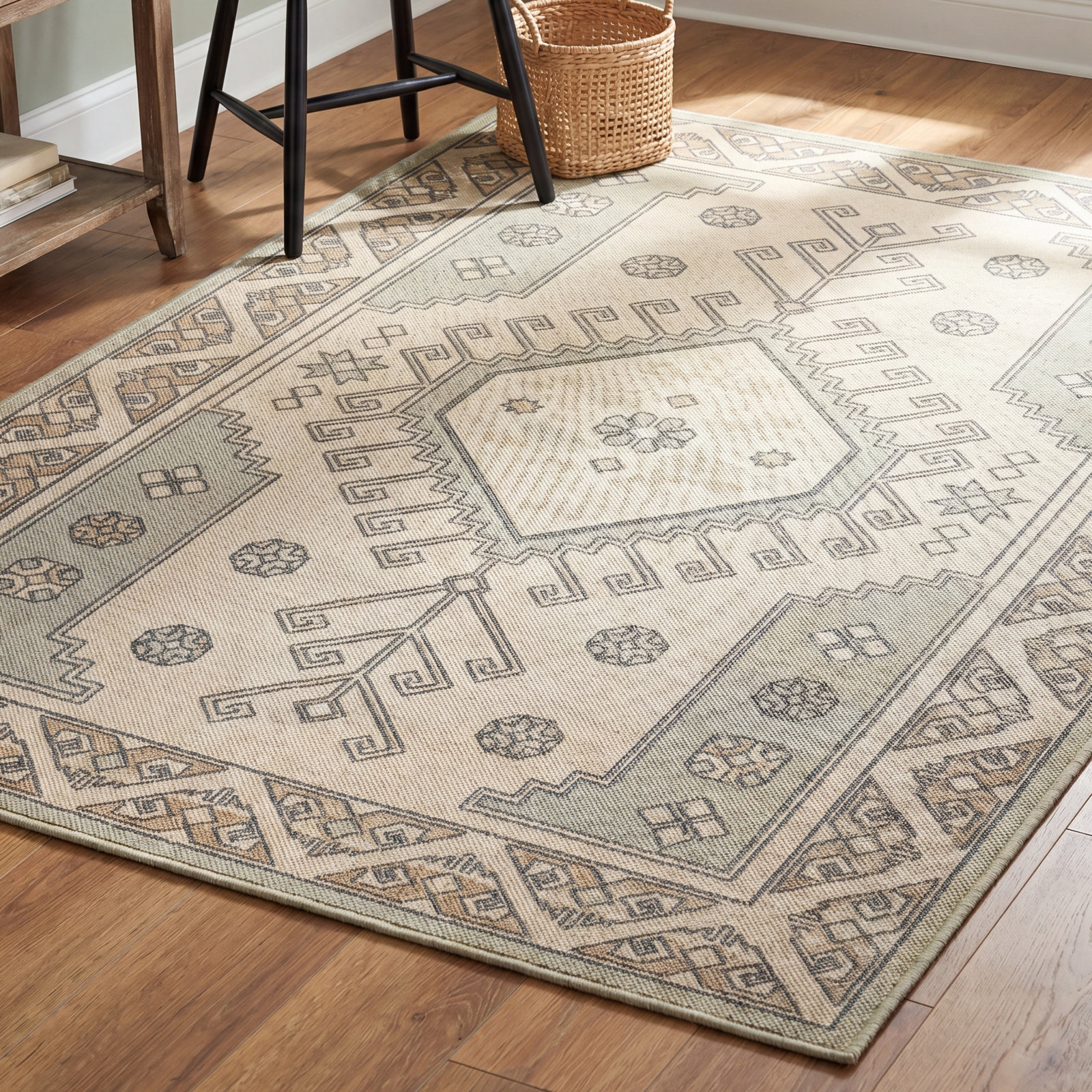 Aldona Sage Beige Oriental Rug, Rectangle 7'9" x 9'10"