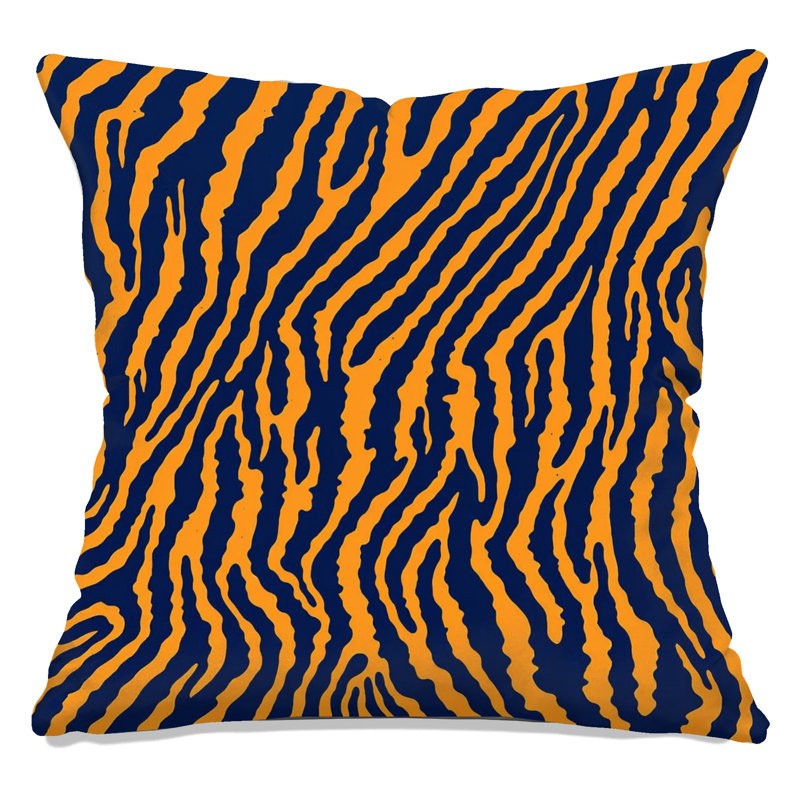 Coussins décoratifs Tiger, 18 x 18 inches, Dark Blue Orange