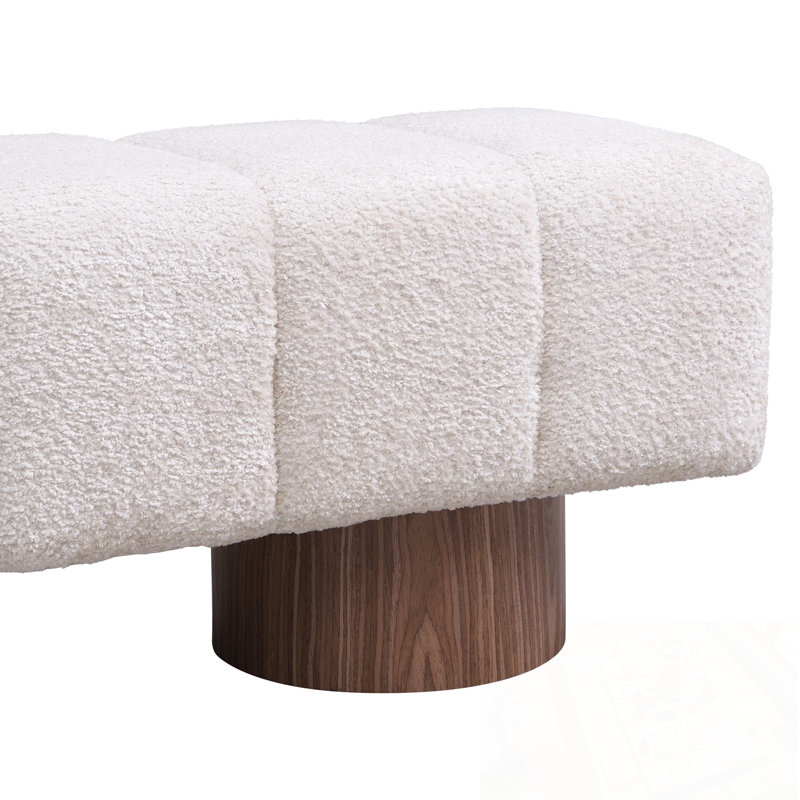 Upholstered Bench with sturdy legs, Beige