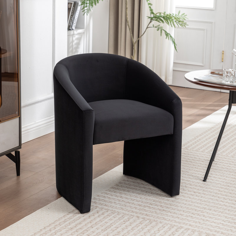 Halley Velvet Upholstered Dining Chair, Noir