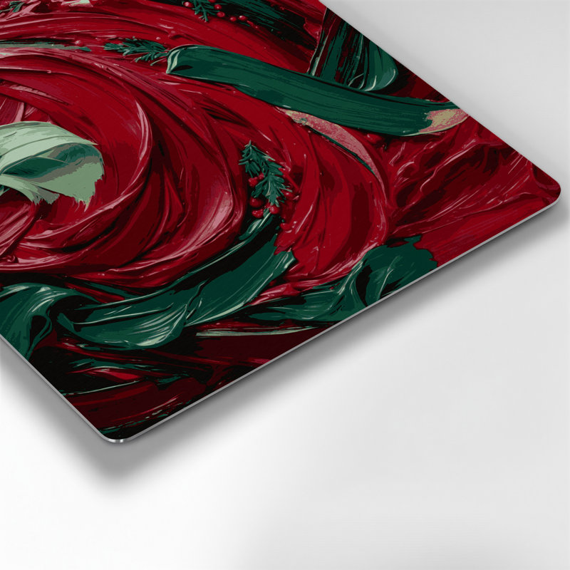 Art mural en métal rouge, H 16 po x l 16 po