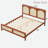 Wood Platform Bed With Rattan Headboard-665575502-665575499
