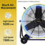 Ventilateur tambour portable 2 vitesses à grande vitesse en jaune avec puissant moteur de 1/3 HP TEao, pale turbo