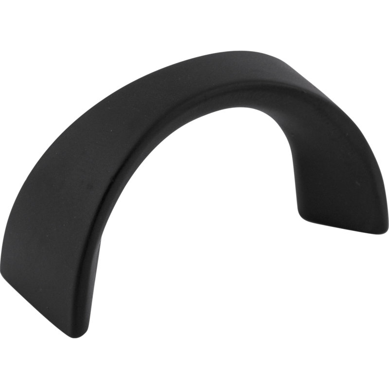 Crescent Bar pull, Flat Black, 1 1/4" Center to Center