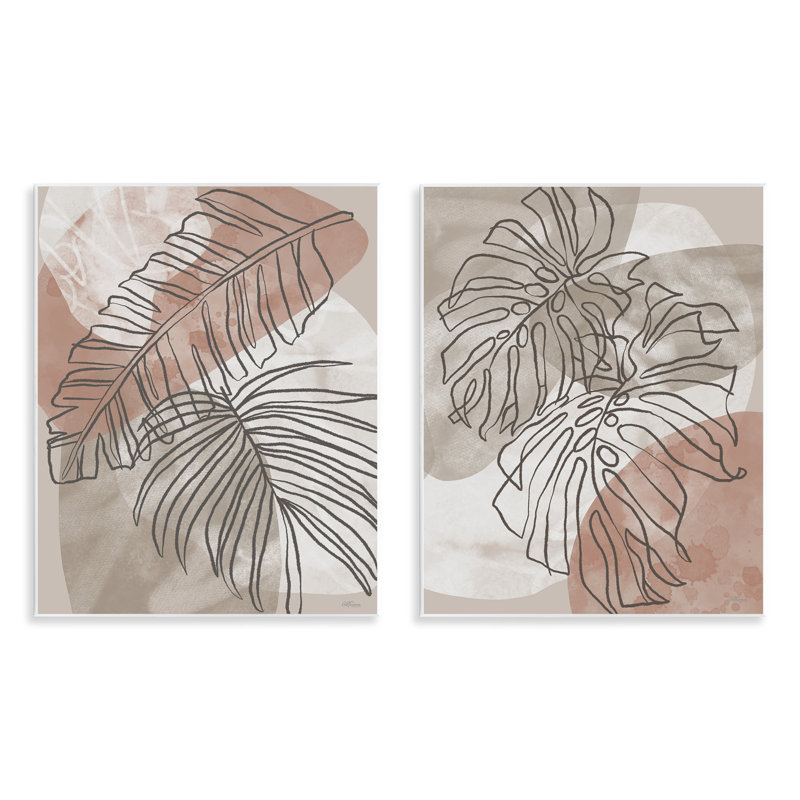 Ensemble de 2 plaques murales Natural Earth Tone Palms, design par Cat Thurman Designs