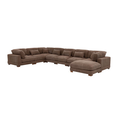 Aroonshire Large Modular Corduroy Upholstered Sectional