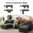BedLuxury 141'' Modern Chenille U-Shaped Modual Sectional Sofa with 2 Storage Ottomans-131402799