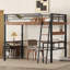 Lit mezzanine en métal avec bureau intégré