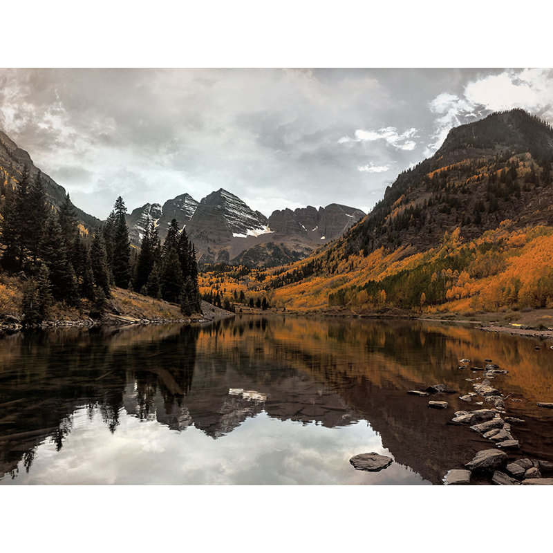 Colorado Maroon Bells Painting by David Brown, Image Brush Gel