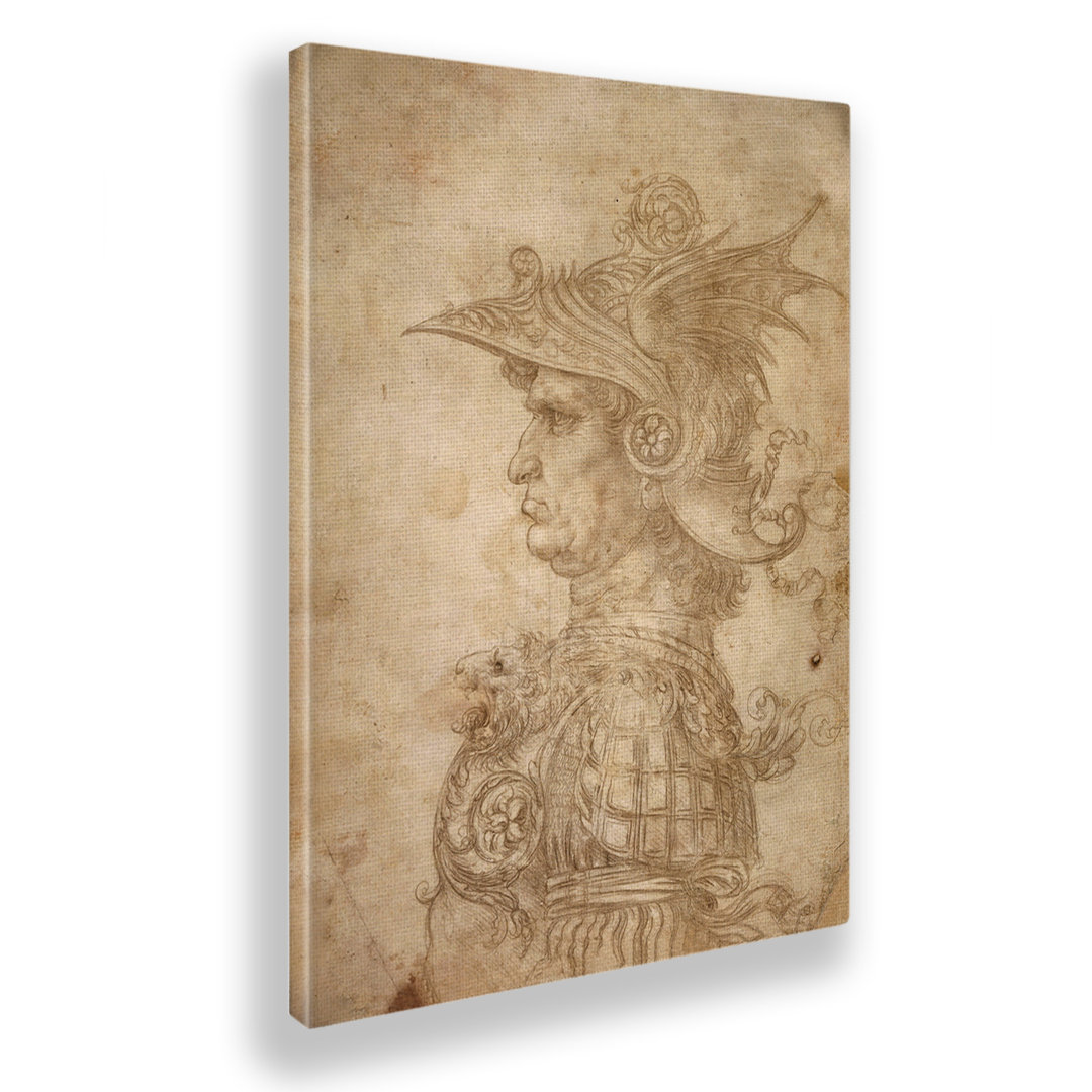 Wandbild Warrior mit Helm von Leonardo da Vinci