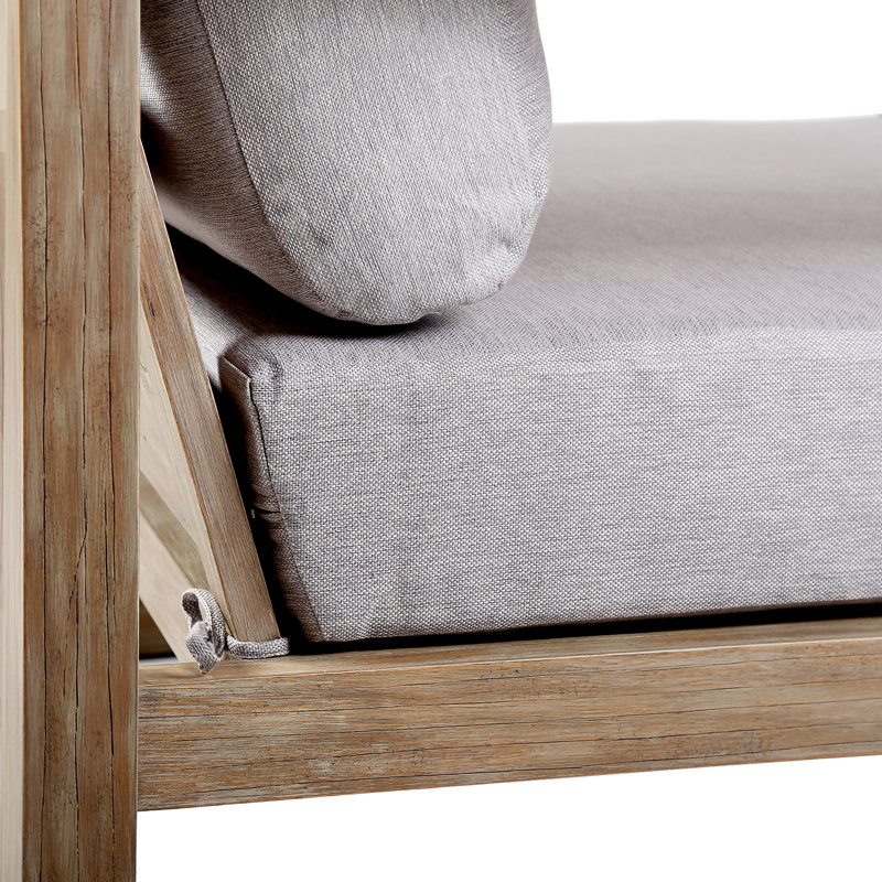 Chaise de patio avec coussins Caselyn, Teck