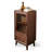 Retro Nut-Brown Solid Wood Glass Sideboard