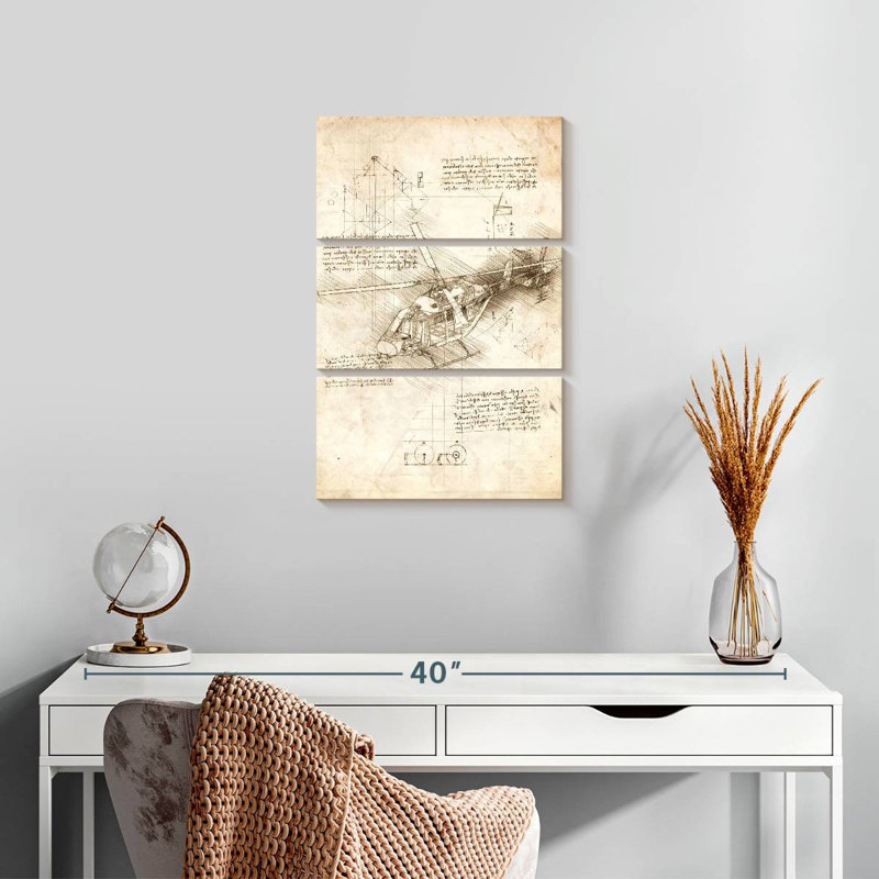 Plan de l'hélicoptère Mehar, 45" H x 28" W