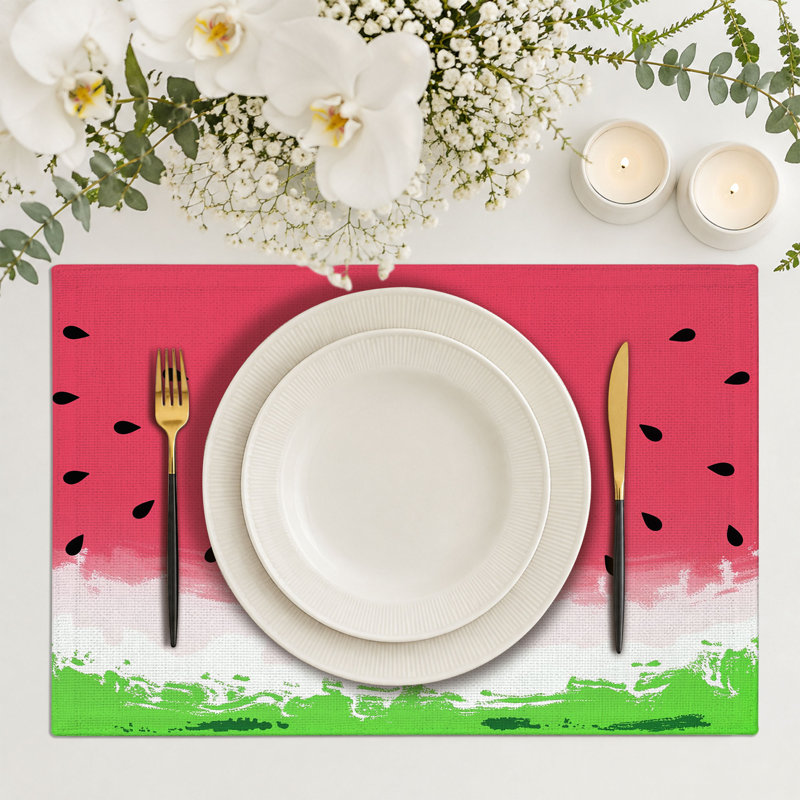 4-Piece Polyester Rectangle Dining Table Placemat