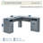 Functional L-Shape Desk with Storage, Grey