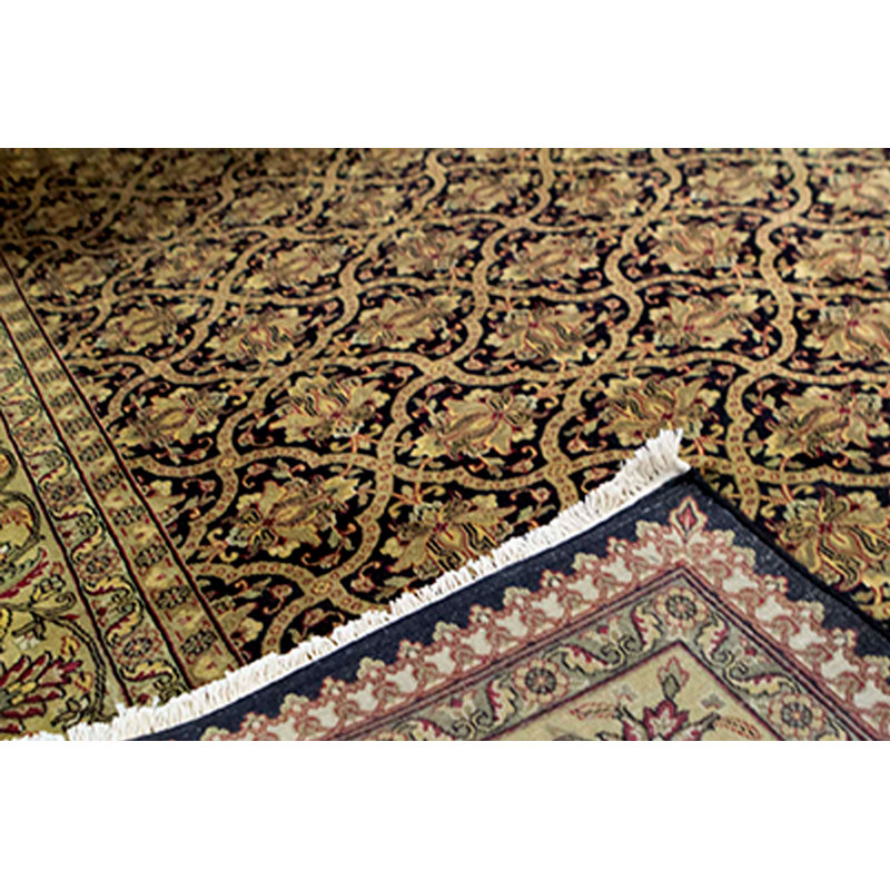 Hand-Knotted High-Quality Black Area Rug