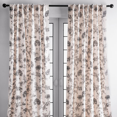 Maison d' Hermine Curtains for living room 100% Cotton 84 inch length Two Panels Light Filtering Toile Curtains for Bedroom Windows with rod and loop Pockets Drapes (Bonobo Grey, 50"W x 84"L)