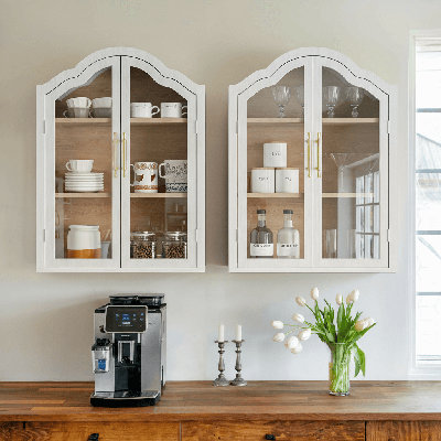 47.2''W Wave Design Arched Wall Cabinet for Kitchen, Living Room, Bathroom