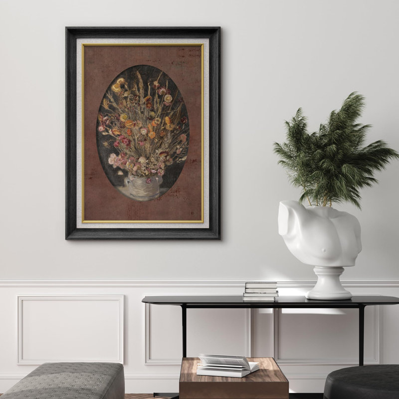 " Floral Botanical ", Black Framed, No Mat