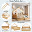 Lit plateforme House avec DEL, tablettes de rangement, tiroirs et garde-corps-1774103676