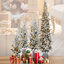 Arbre de Noël artificiel enneigé 3 pi avec base en pot, 70 lumières DEL blanc chaud, 365 extrémités en PE + PVC, 7 pommes de pin, petit arbre des Fêtes-1764490132