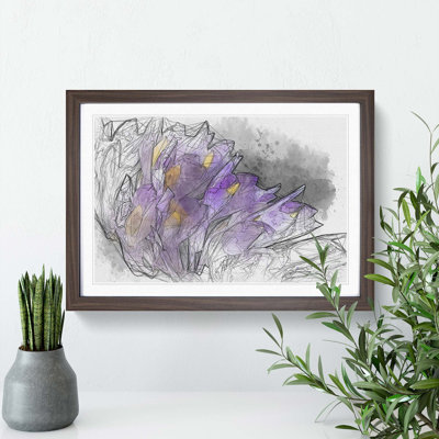 Wild Purple Orchid Flowers in Abstract - Framed Print