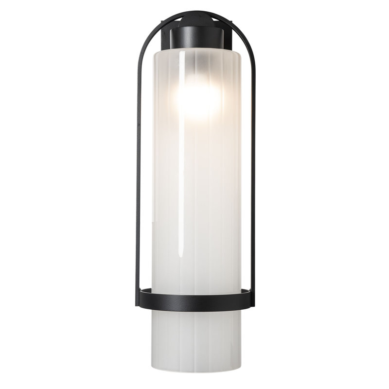 Alcove Aluminum Wall Light, Coastal Black, Frosted Glass, 23.2" H x 7.8" W x 8.3" D