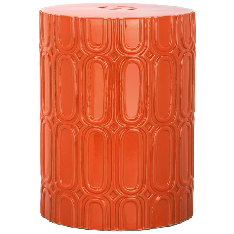 Tabouret de jardin en céramique Morgane, Orange