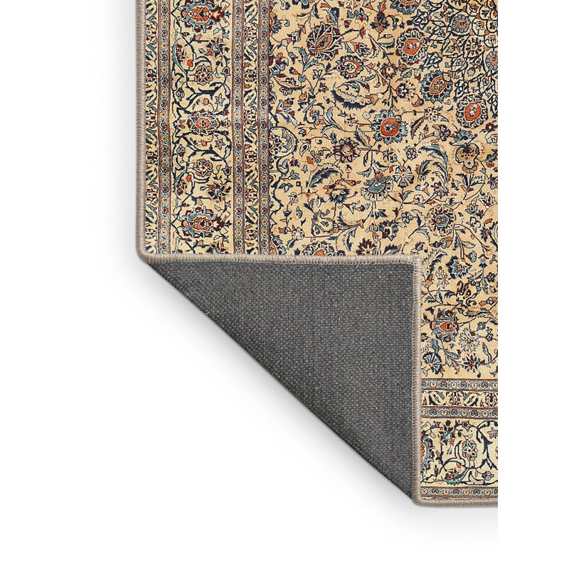 Tapis traditionnel mehroon/noir/crème Herne, Rectangle 5 pi x 7 pi