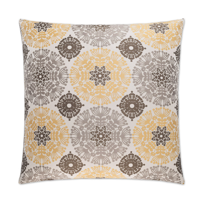 Bloomers Square Pillow Cover & Insert, Nutella, 24" H x 24" W